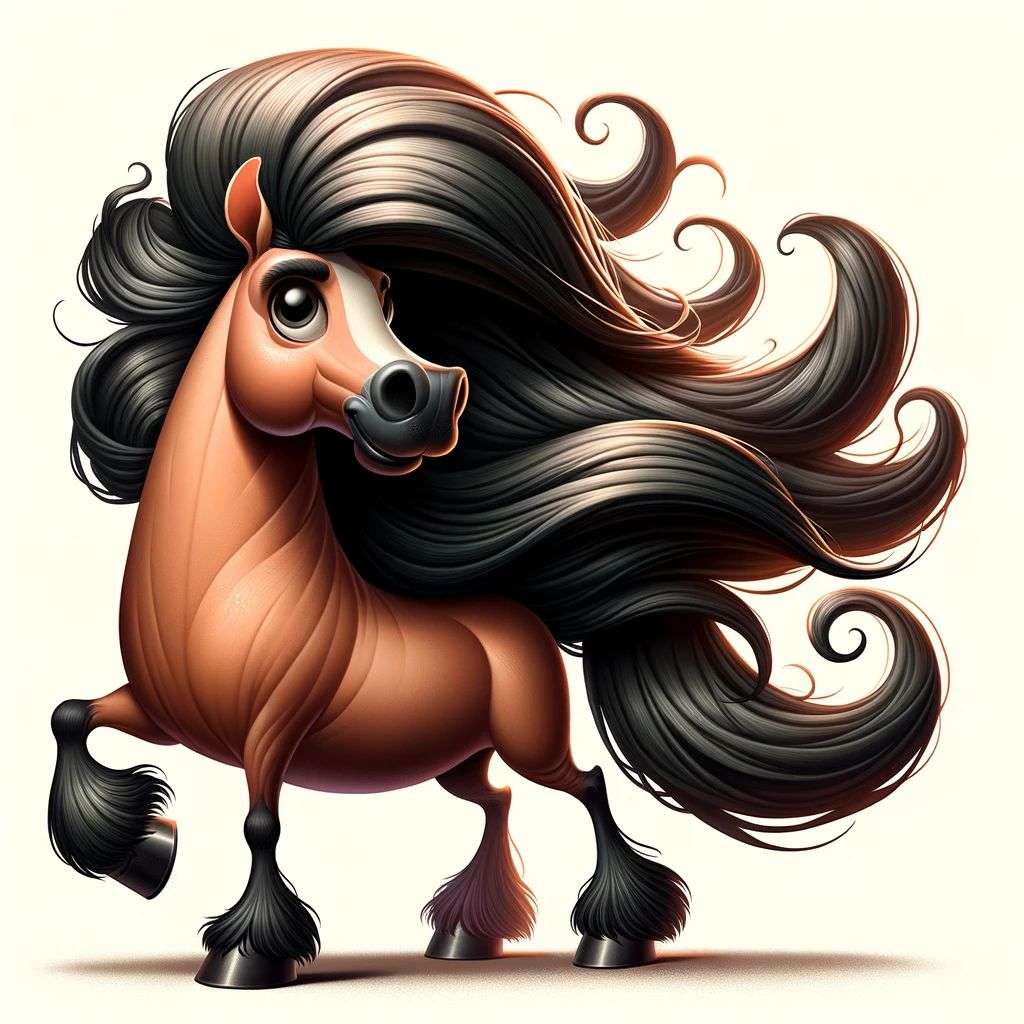 a horse, digital art, caricature